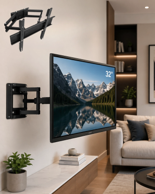 32 55 İnç Hareketli Tv Askı Atı Duvar Tipi Döner Eğimli Televizyon Askısı