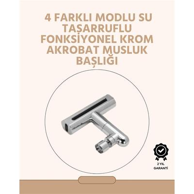 360° Dönüşlü Su Akışı Başlığı | 4'ü 1 Arada Kullanım