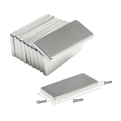 5 Adet 20x10x2 Mm Neodyum Mıknatıs Köşeli Magnet N35 Nikel Kaplama Güçlü Kaliteli Dayanıklı