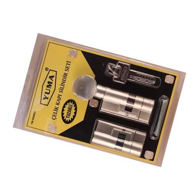 68mm Mandallı Çelik Kapı Tuzaklı Barel Seti - Saten