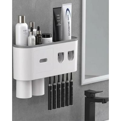 Çok Fonksiyonlu Diş Fırçası Tutucu Otomatik Dispenser Bardaklı Organizer