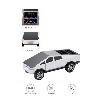 D68 Cyber Model Araba Tasarımlı Bluetooth Hoparlör 15w Güçlü Ses Rgb Led /tws/usb Beyaz