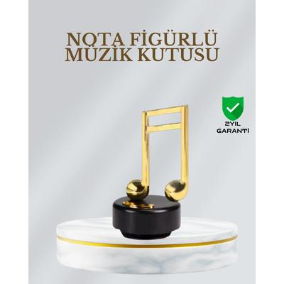 Dönen Nota Figürlü Müzik Box Işıltılı Dekoratif Tasarım