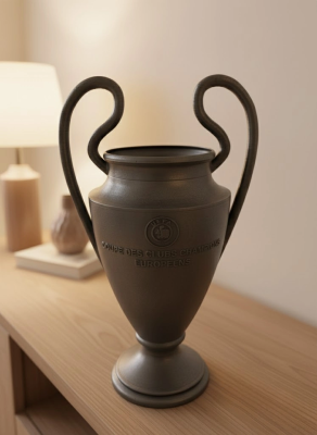 Füme Kupa 25cm Uefa Model Dekoratif Ödül Biblosu