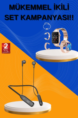 Kablolu Bluetooth Kulaklık Ve Kadınlara Özel Bileklik Hediyeli Yeni Nesil Akıllı Saat 3 Kordonlu