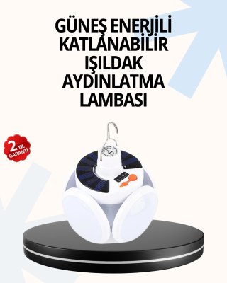 Katlanabilir 5 Kanatlı Solar Led Bahçe Ve Kamp Lambası