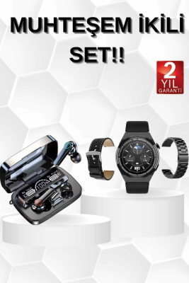 Kulak İçi Kablosuz Bluetooth Kulaklık Ve Nfc Ve Gps Özellikli Akıllı Saat Alarm Ve Titreşim