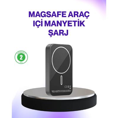 Mıknatıslı Magsafe Uyumlu Araç Tutucu Kablosuz Şarj Destekli