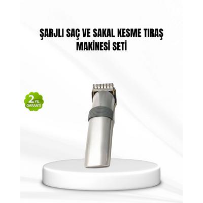 Şarjlı Saç Ve Sakal Kesme Makinesi – Paslanmaz Çelik Bıçak, Ayarlanabilir Başlık