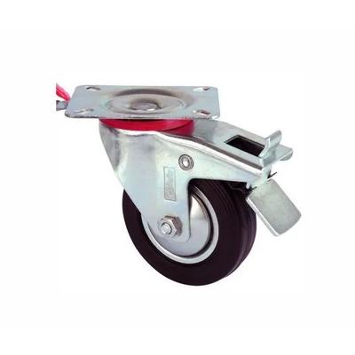 Servis Tekeri - Frenli Tablalı Siyah Döner - Çap 80 Mm