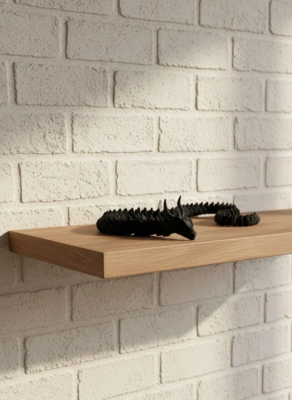 Siyah Hareketli Ejderha Figürü Esnek Gövdeli Dekoratif Tasarım 60 Cm