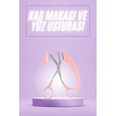 Taraklı Kaş Makası Ve Ustura Seti Kaş Düzeltme Makası Kaş Bıyık Alma Aleti