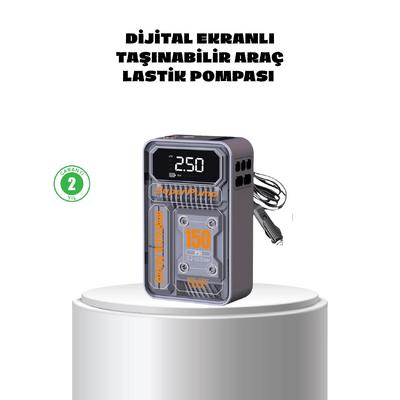 Taşınabilir Kablosuz Hava Pompası – 150 Psı Güçlü Basınç Ve 6000mah Şarjlı