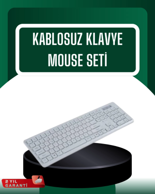 Usb Alıcılı Kablosuz Klavye Mouse - Geniş Uyumluluk, Sessiz Tuşlar