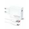120w Şarj Aleti Hızlı Çift Turbo Şarj Aleti Seti Beyaz