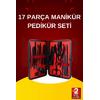 17 Parça El Ayak Bakım Seti Tırnak Temizleme Manikür Pedikür Cımbız Törpü Tırnak Makası