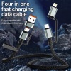 4’ü 1 Arada 100w Akıllı Tasarım Yüksek Dayanıklılık Çoklu Uyumlu Örgülü Hızlı Şarj Kablosu