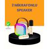 Çift Mikrofonlu Kompakt Karaoke Hoparlör – Uzun Pil Ömrü