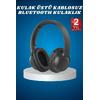 Kulak Üstü Kablosuz Bluetooth Kulaklık Yüksek Ses Kaliteli Anc Özelliği