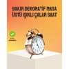 Retro Tarz Bronz Dekoratif Masa Saati Metal Gövde Yüksek Sesli Alarm