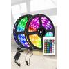 Yeni Nesil Rgb Işıklı 10metre Şerit Led Kumandalı Şarj Edilebilir